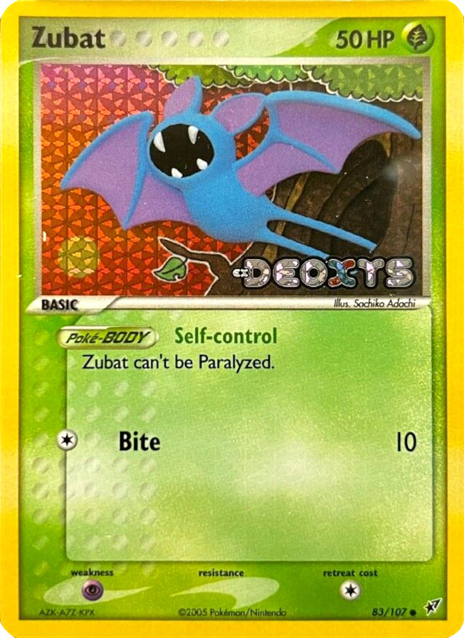 Zubat (83/107) (Stamped) [EX: Deoxys] | Rock City Comics