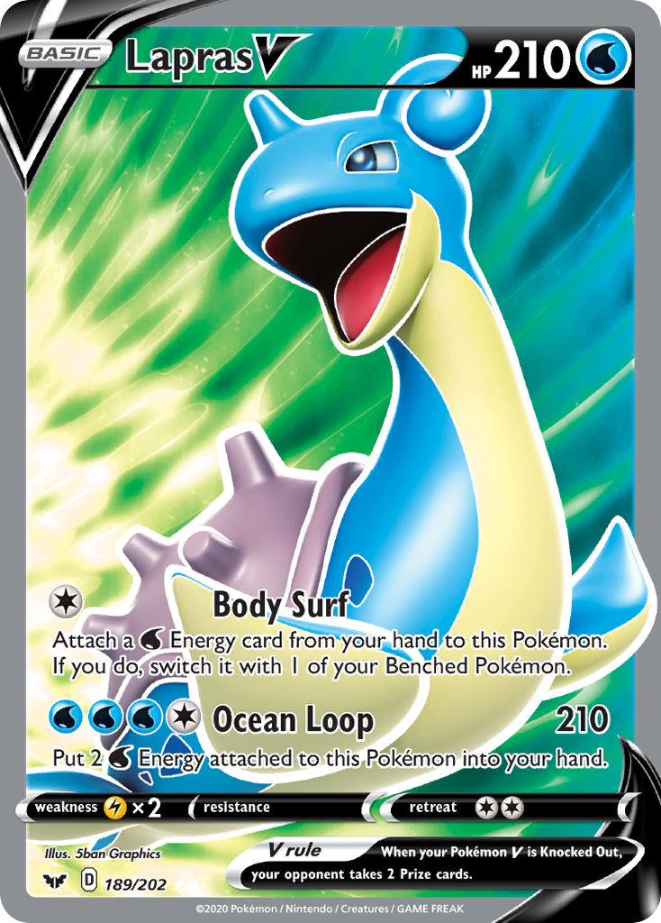 Lapras V (189/202) [Sword & Shield: Base Set] | Rock City Comics