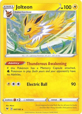 Jolteon (047/185) (Cosmos Holo) [Sword & Shield: Vivid Voltage] | Rock City Comics