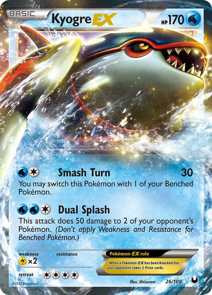 Kyogre EX (26/108) [Black & White: Dark Explorers] | Rock City Comics