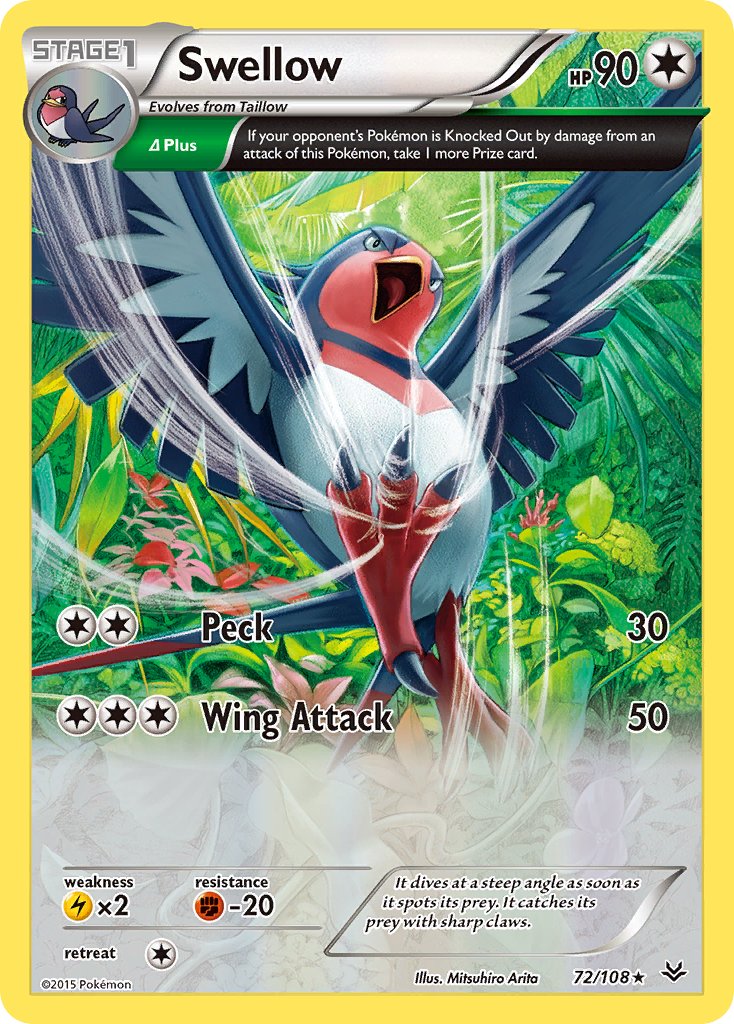 Swellow (72/108) (Theme Deck Exclusive) [XY: Roaring Skies] | Rock City Comics