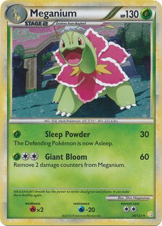 Meganium (26/123) (Cracked Ice Holo) [HeartGold & SoulSilver: Base Set] | Rock City Comics