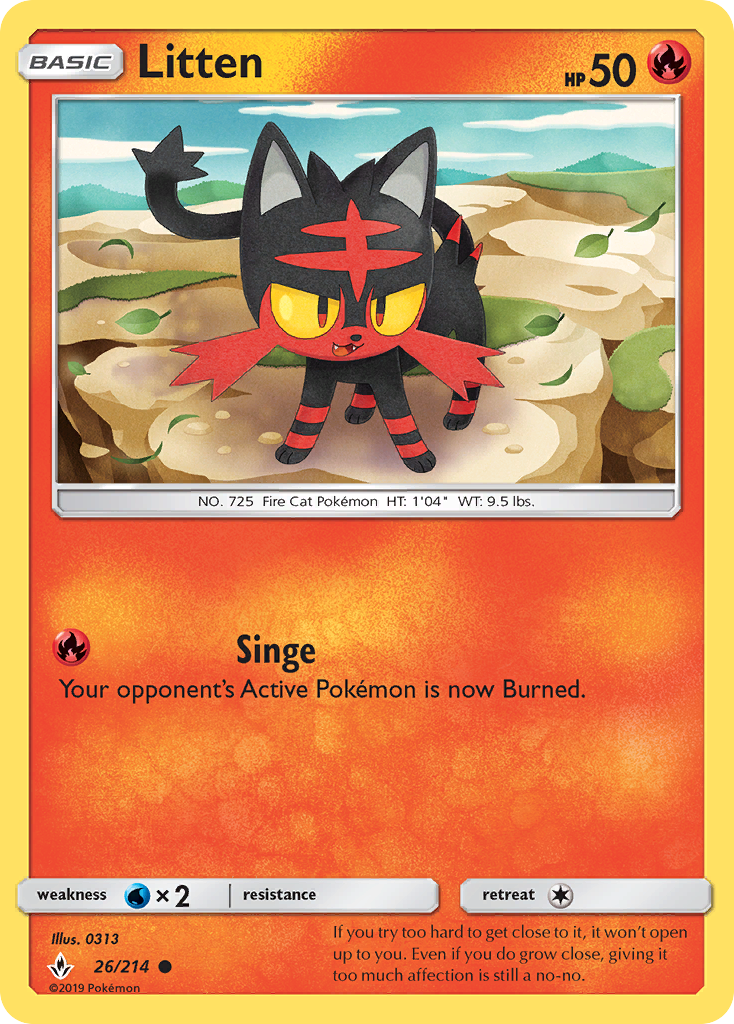 Litten (26/214) [Sun & Moon: Unbroken Bonds] | Rock City Comics