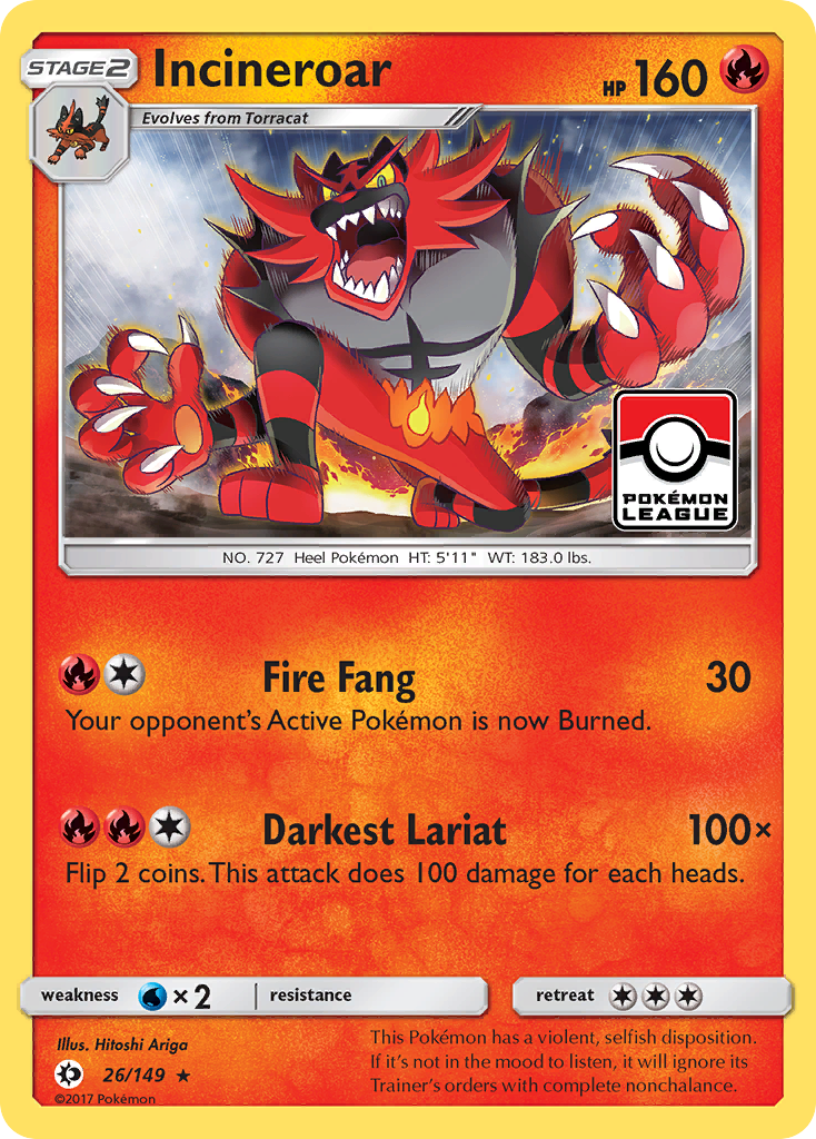 Incineroar (26/149) [Sun & Moon: Base Set] | Rock City Comics