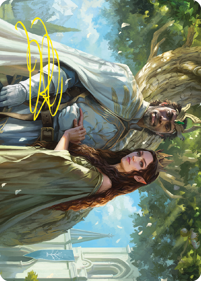 Aragorn and Arwen, Wed Art Card (Gold-Stamped Signature) [The Lord of the Rings: Tales of Middle-earth Art Series] | Rock City Comics