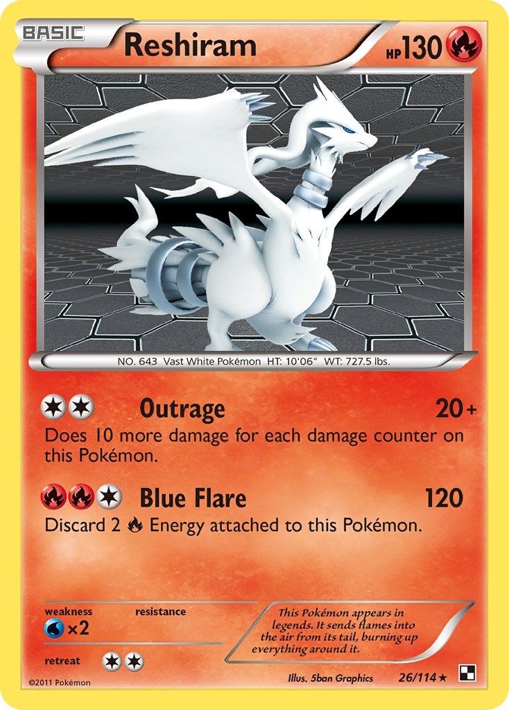 Reshiram (26/114) [Black & White: Base Set] | Rock City Comics