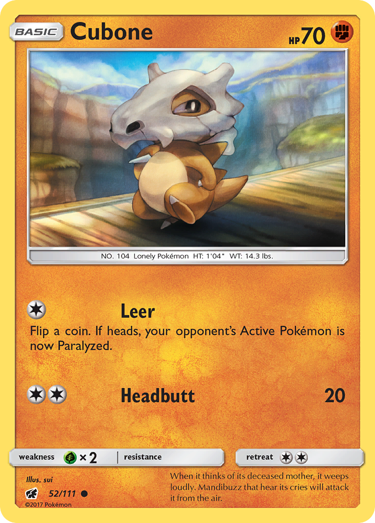 Cubone (52/111) [Sun & Moon: Crimson Invasion] | Rock City Comics