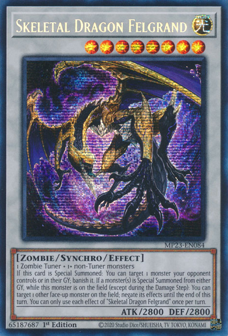 Skeletal Dragon Felgrand [MP23-EN084] Prismatic Secret Rare | Rock City Comics