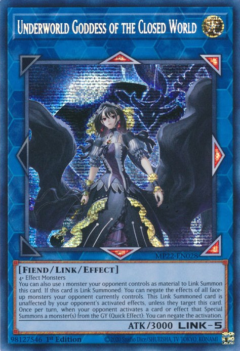 Underworld Goddess of the Closed World [MP22-EN028] Prismatic Secret Rare | Rock City Comics