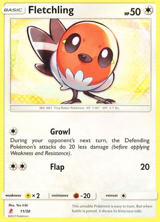 Fletchling (11/30) [Sun & Moon: Trainer Kit - Lycanroc] | Rock City Comics