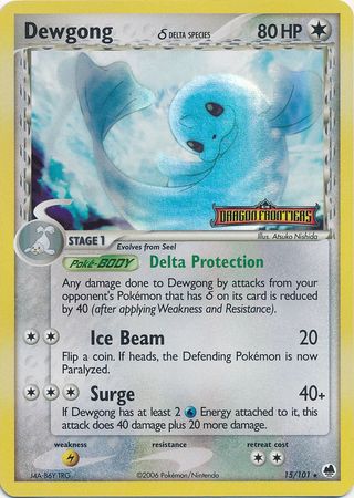 Dewgong (15/101) (Delta Species) (Stamped) [EX: Dragon Frontiers] | Rock City Comics