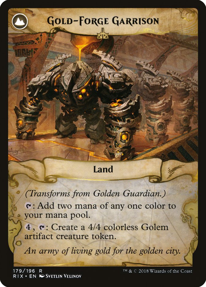 Golden Guardian // Gold-Forge Garrison [Rivals of Ixalan] | Rock City Comics