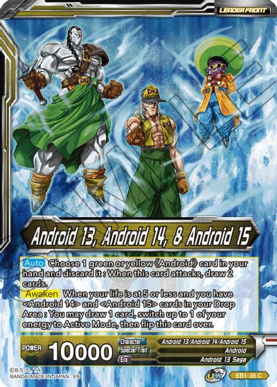 Android 13, Android 14, & Android 15 // Android 13, the Unstoppable (EB1-38) [Battle Evolution Booster] | Rock City Comics