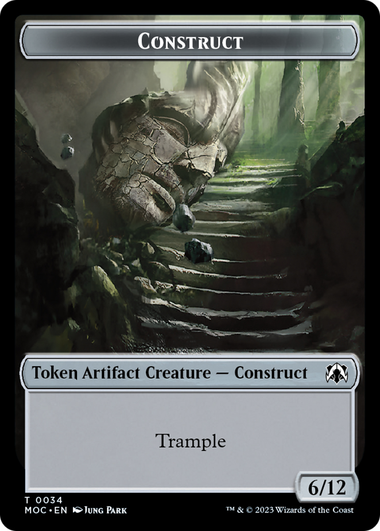 Phyrexian Golem // Construct Double-Sided Token [March of the Machine Commander Tokens] | Rock City Comics