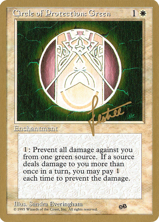 Circle of Protection: Green (Bertrand Lestree) (SB) (4ED) [Pro Tour Collector Set] | Rock City Comics