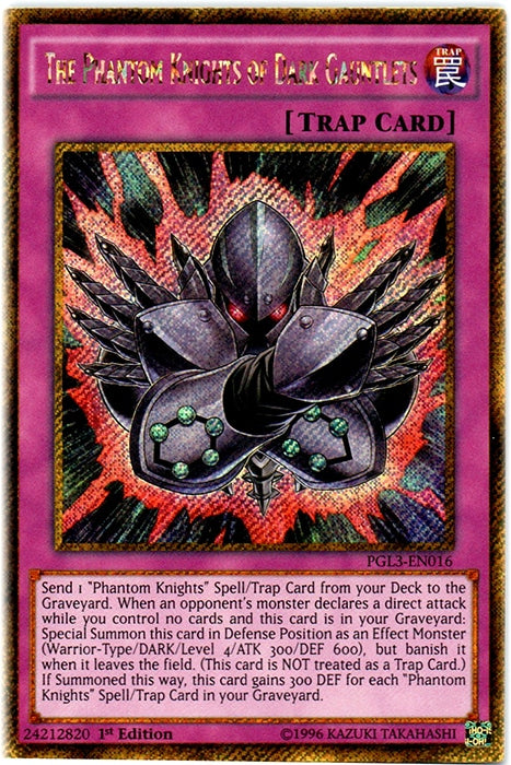 The Phantom Knights of Dark Gauntlets [PGL3-EN016] Gold Secret Rare | Rock City Comics