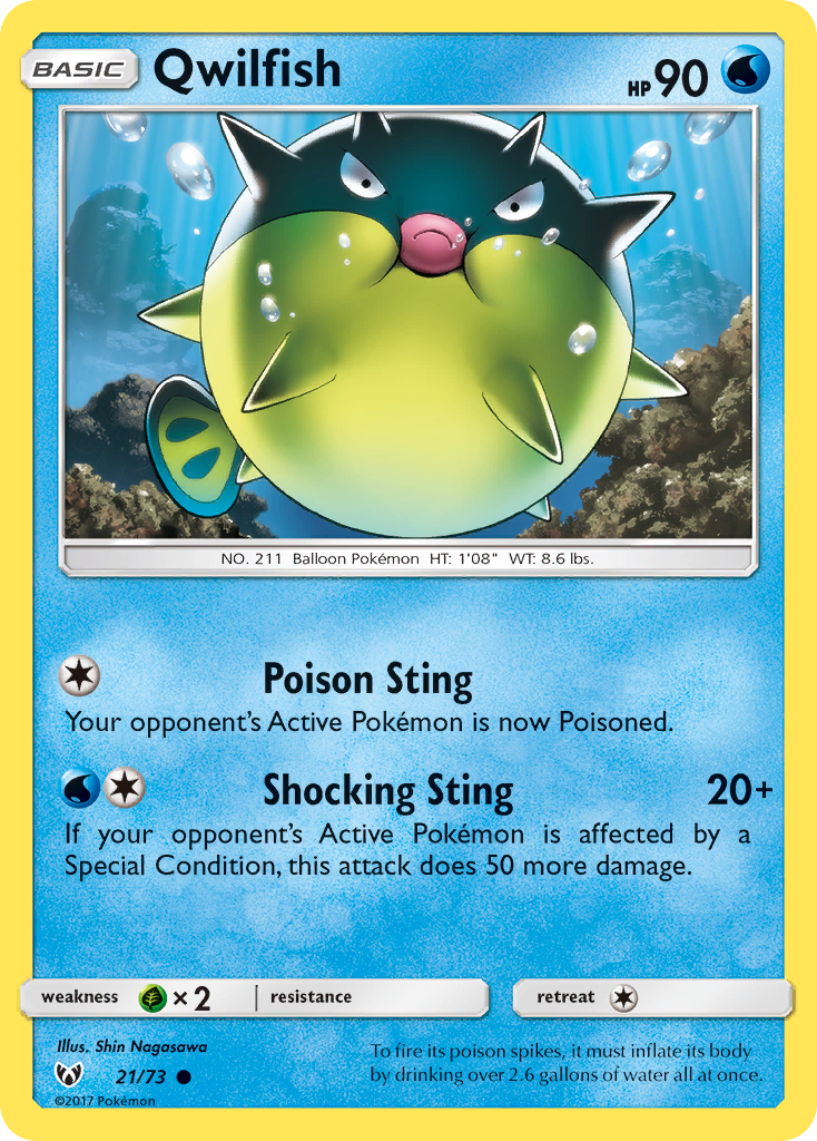 Qwilfish (21/73) [Sun & Moon: Shining Legends] | Rock City Comics