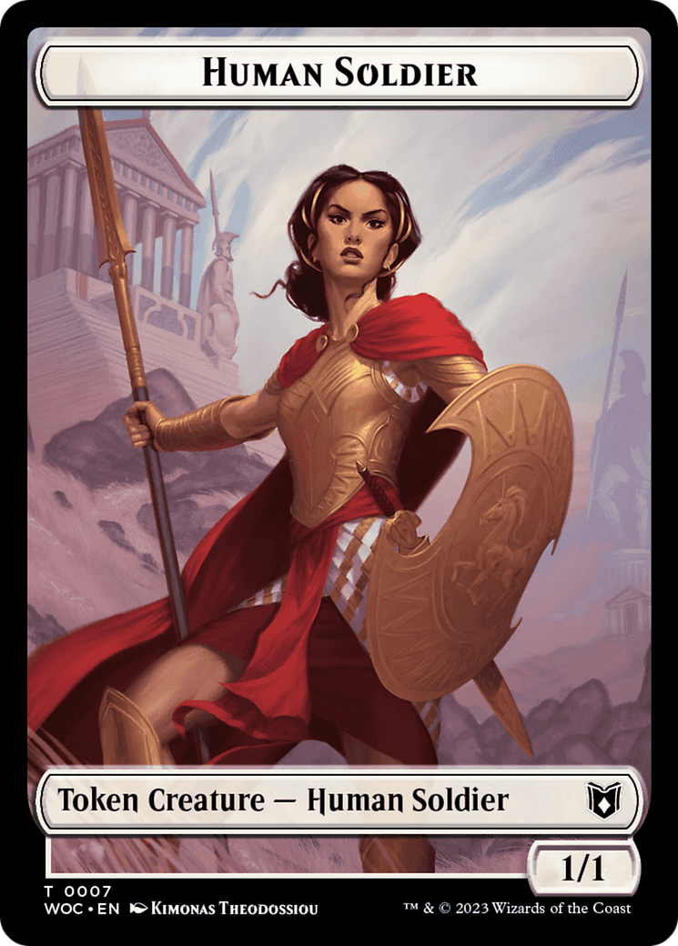 Pirate // Human Soldier Double-Sided Token [Wilds of Eldraine Commander Tokens] | Rock City Comics