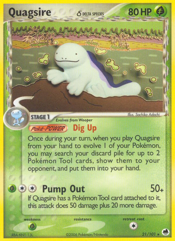 Quagsire (21/101) (Delta Species) [EX: Dragon Frontiers] | Rock City Comics