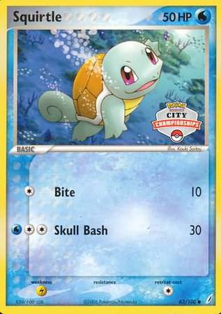 Squirtle (63/100) (City Championship Promo) [EX: Crystal Guardians] | Rock City Comics