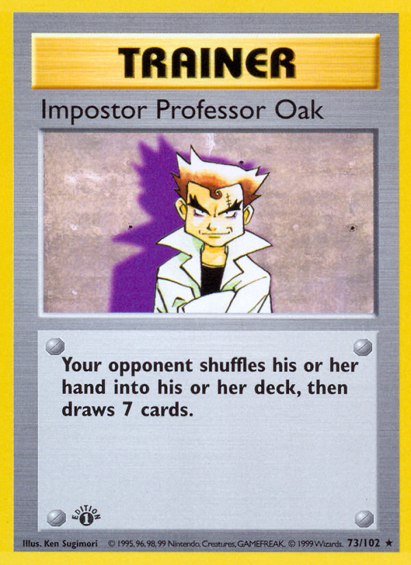 Impostor Professor Oak (73/102) (Shadowless) [Base Set 1st Edition] | Rock City Comics