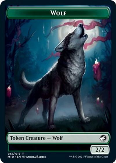 Rhino // Wolf Double-sided Token [Innistrad: Midnight Hunt Commander] | Rock City Comics