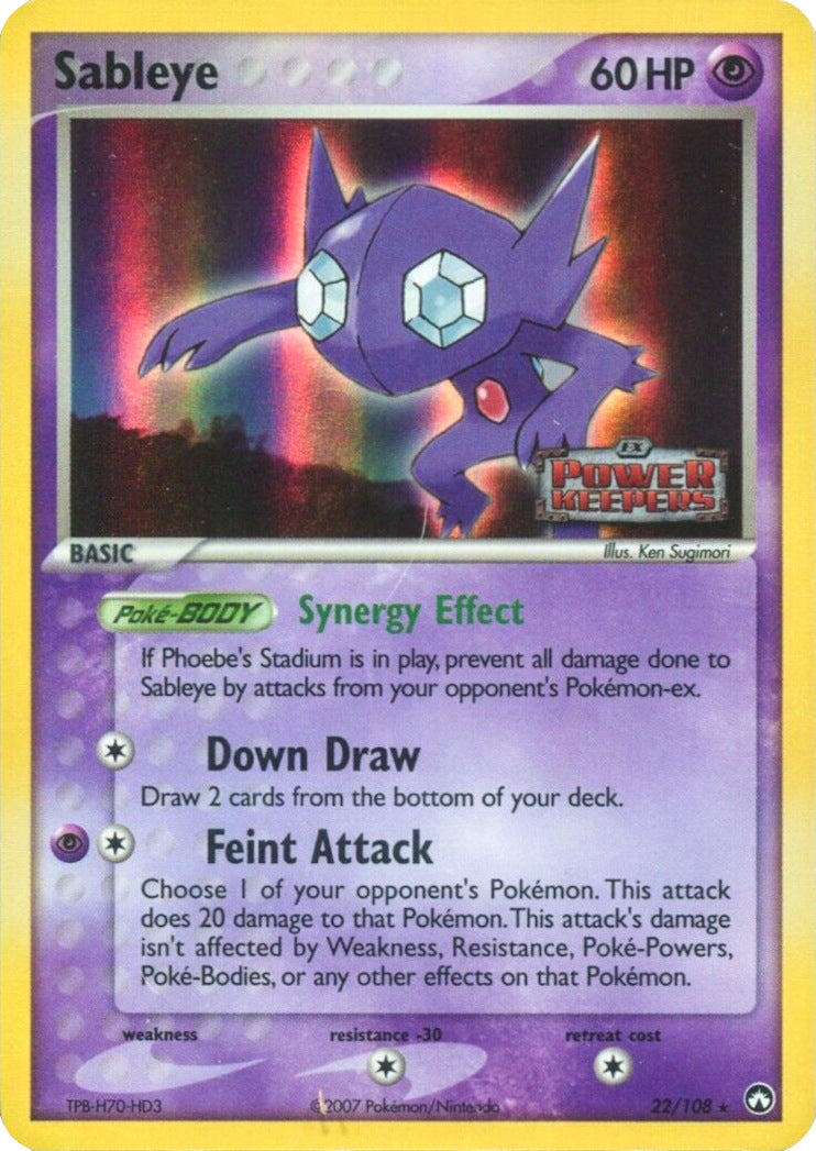 Sableye (22/108) (Stamped) [EX: Power Keepers] | Rock City Comics