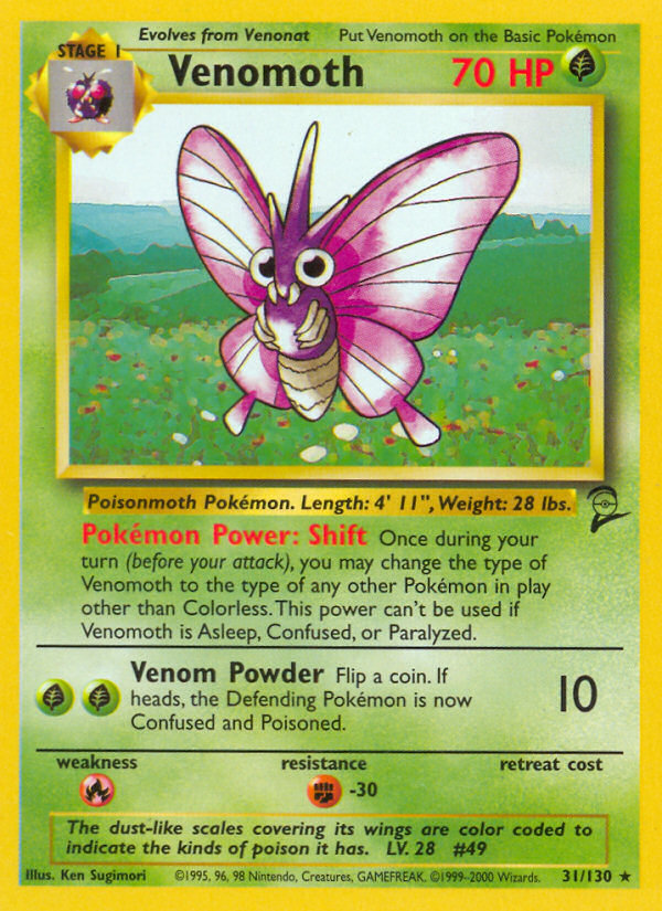 Venomoth (31/130) [Base Set 2] | Rock City Comics