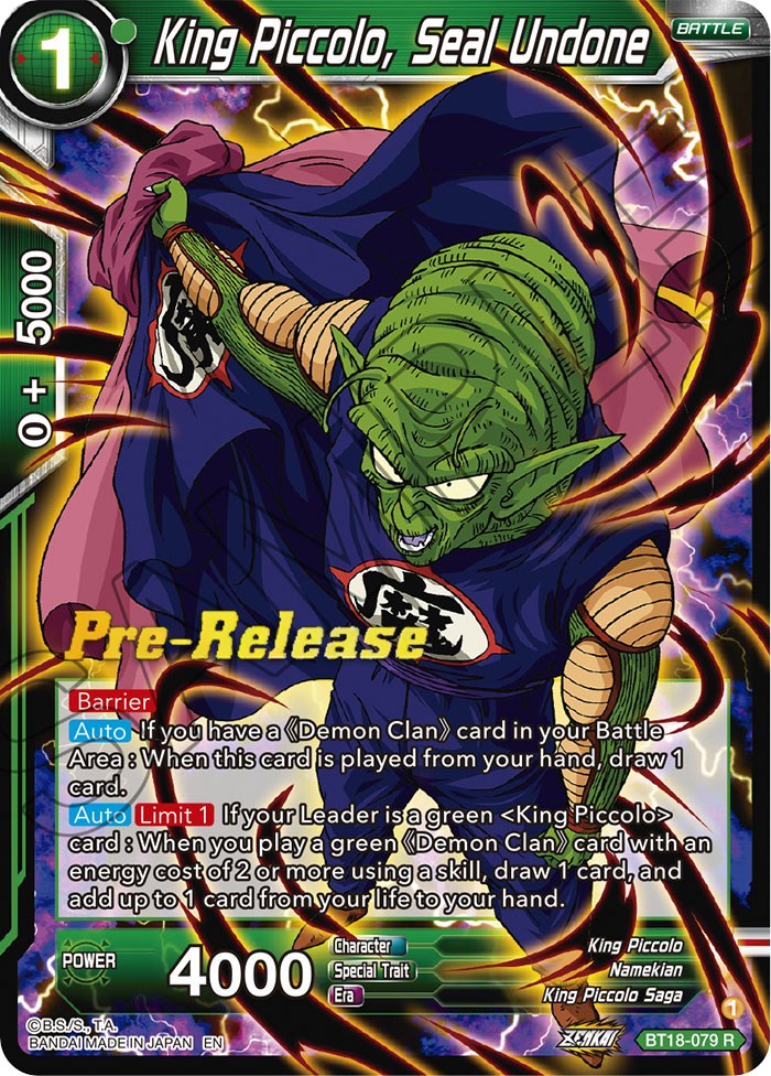 King Piccolo, Seal Undone (BT18-079) [Dawn of the Z-Legends Prerelease Promos] | Rock City Comics