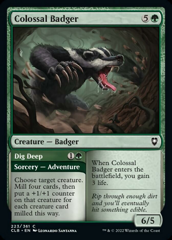 Colossal Badger // Dig Deep [Commander Legends: Battle for Baldur's Gate] | Rock City Comics