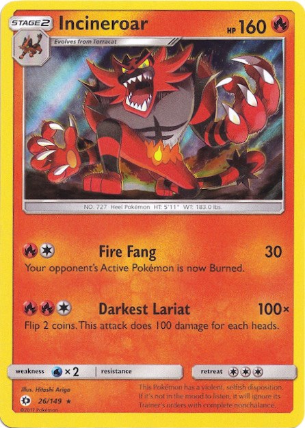 Incineroar (26/149) (Water Web Holo) [Sun & Moon: Base Set] | Rock City Comics