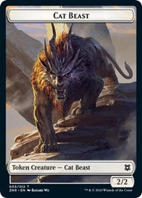 Cat Beast // Construct Double-sided Token [Zendikar Rising Tokens] | Rock City Comics