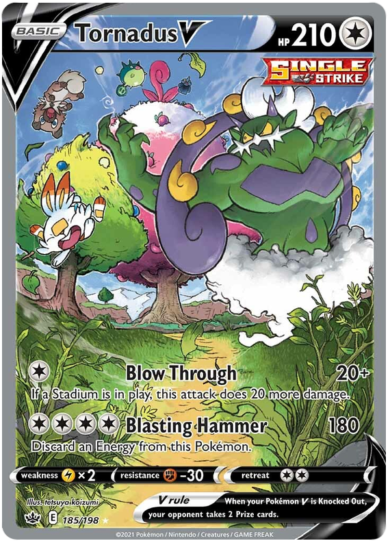 Tornadus V (185/198) [Sword & Shield: Chilling Reign] | Rock City Comics