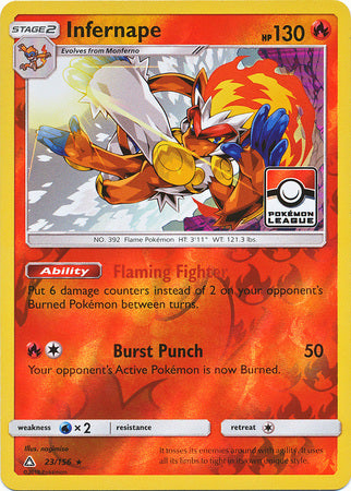 Infernape (23/156) (League Promo) [Sun & Moon: Ultra Prism] | Rock City Comics