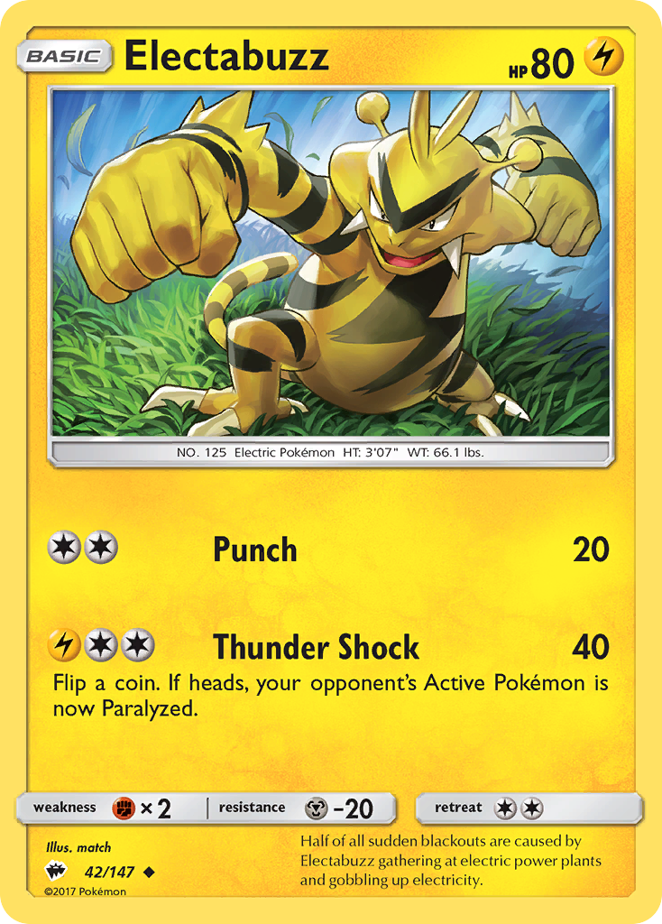 Electabuzz (42/147) [Sun & Moon: Burning Shadows] | Rock City Comics