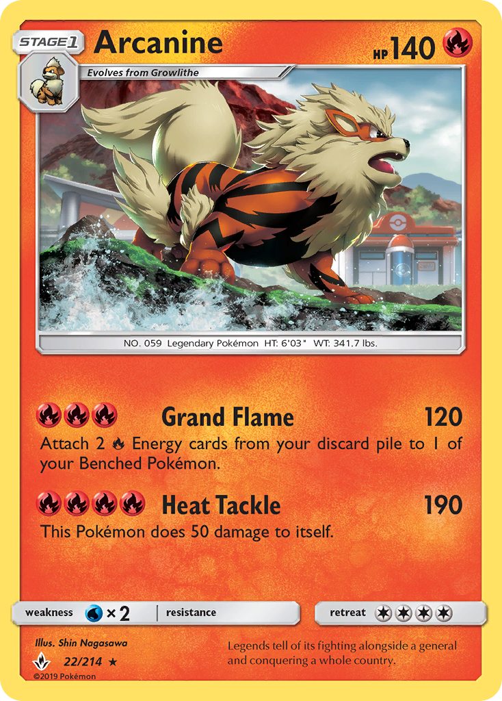 Arcanine (22/214) [Sun & Moon: Unbroken Bonds] | Rock City Comics