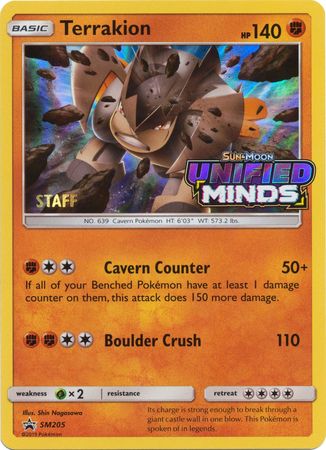 Terrakion (SM205) (Staff Prerelease Promo) [Sun & Moon: Black Star Promos] | Rock City Comics