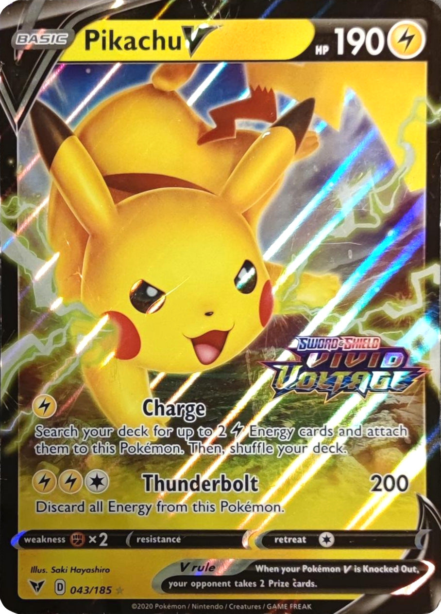 Pikachu V (043/185) (Vivid Voltage Stamp) [Sword & Shield: Vivid Voltage] | Rock City Comics