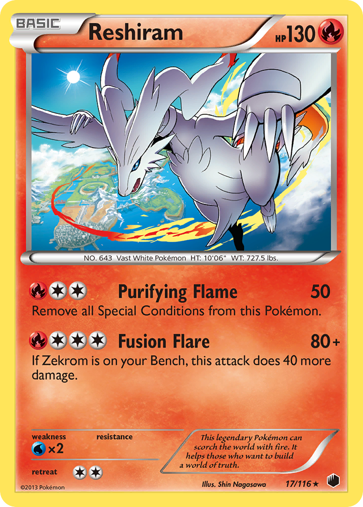 Reshiram (17/116) [Black & White: Plasma Freeze] | Rock City Comics