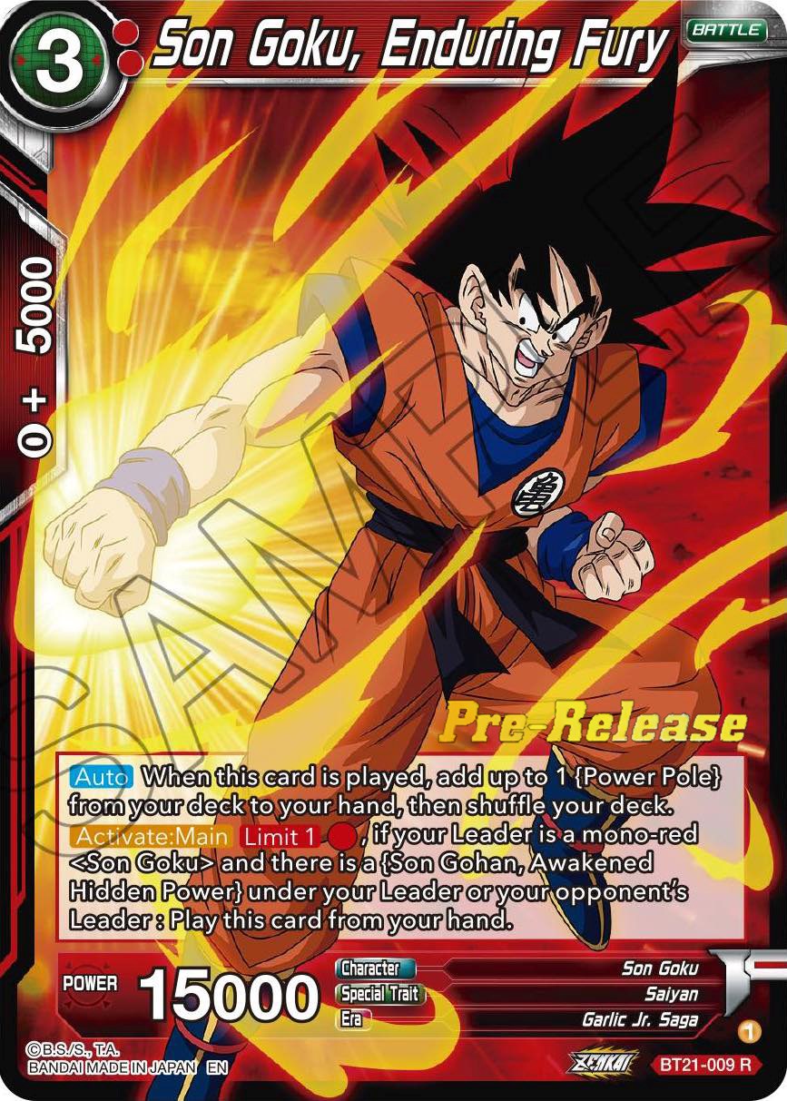 Son Goku, Enduring Fury (BT21-009) [Wild Resurgence Pre-Release Cards] | Rock City Comics