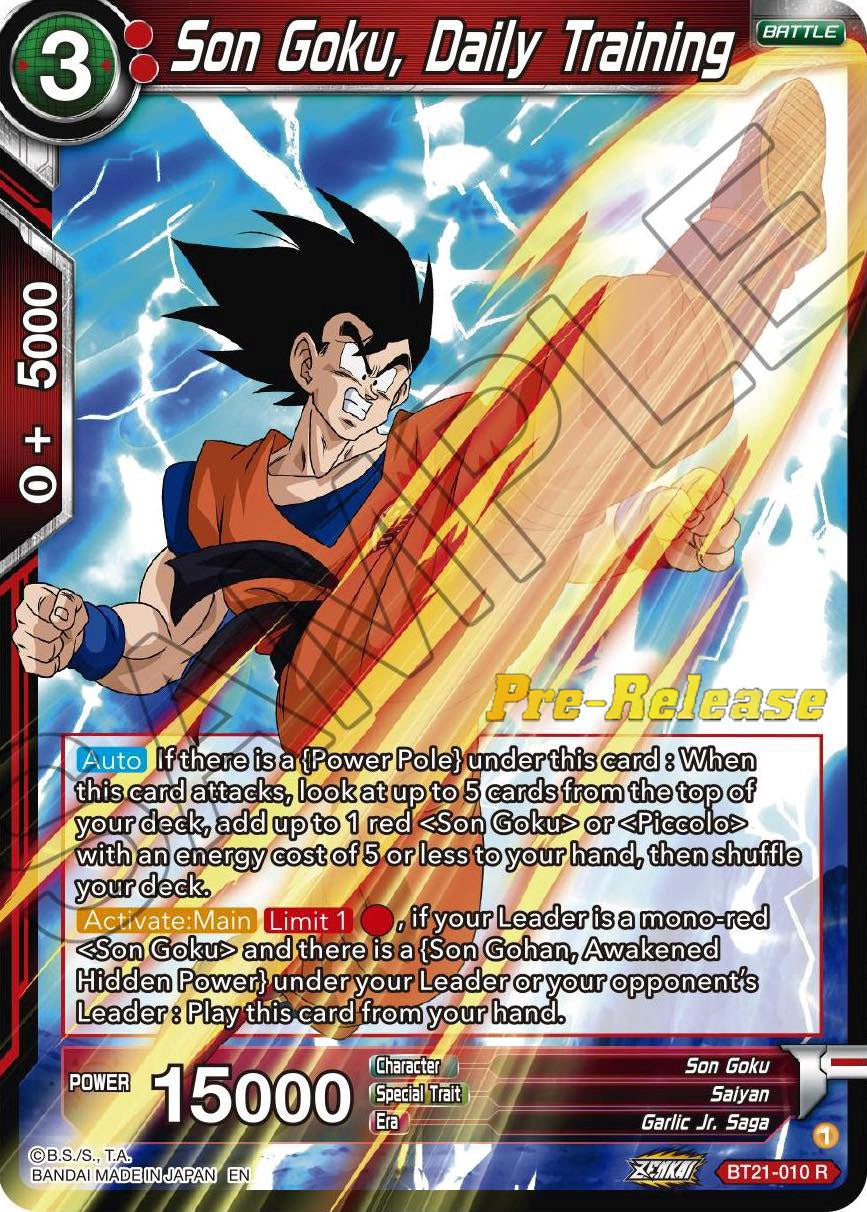 Son Goku, Daily Training (BT21-010) [Wild Resurgence Pre-Release Cards] | Rock City Comics