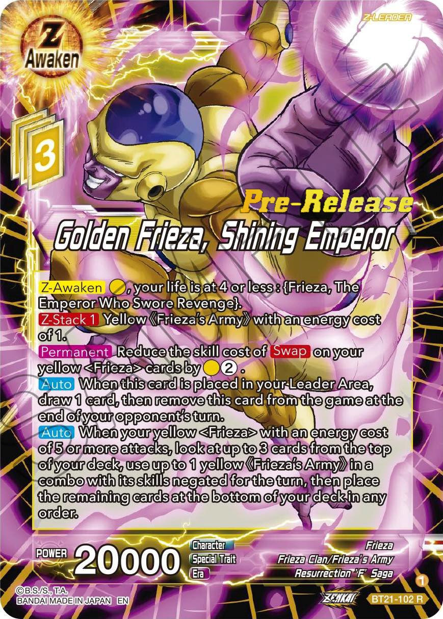 Golden Frieza, Shining Emperor (BT21-102) [Wild Resurgence Pre-Release Cards] | Rock City Comics