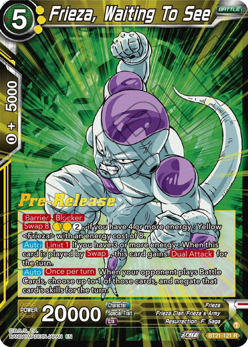 Frieza, Waiting To See (BT21-121) [Wild Resurgence Pre-Release Cards] | Rock City Comics