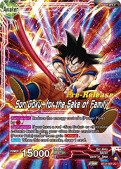 Son Goku // Son Goku, for the Sake of Family (BT21-001) [Wild Resurgence Pre-Release Cards] | Rock City Comics