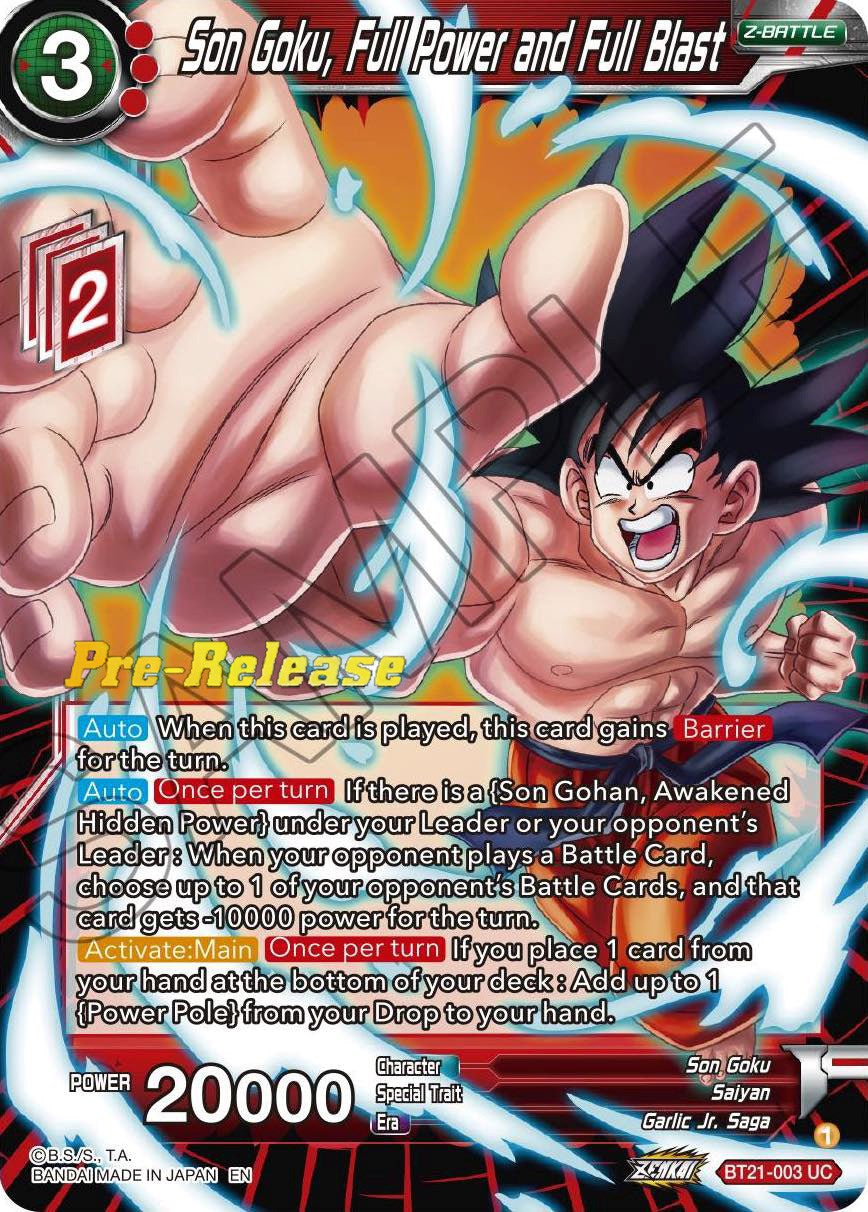 Son Goku, Full Power and Full Blast (BT21-003) [Wild Resurgence Pre-Release Cards] | Rock City Comics