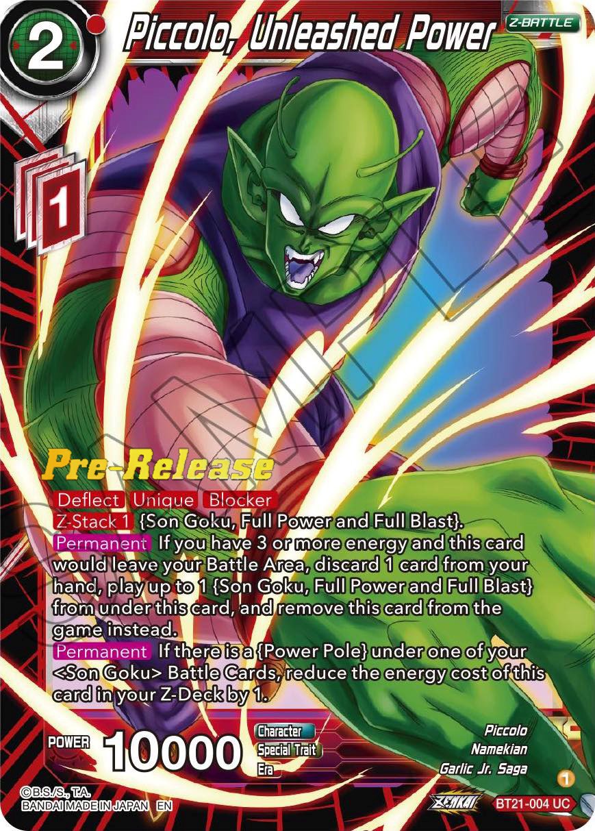 Piccolo, Unleashed Power (BT21-004) [Wild Resurgence Pre-Release Cards] | Rock City Comics