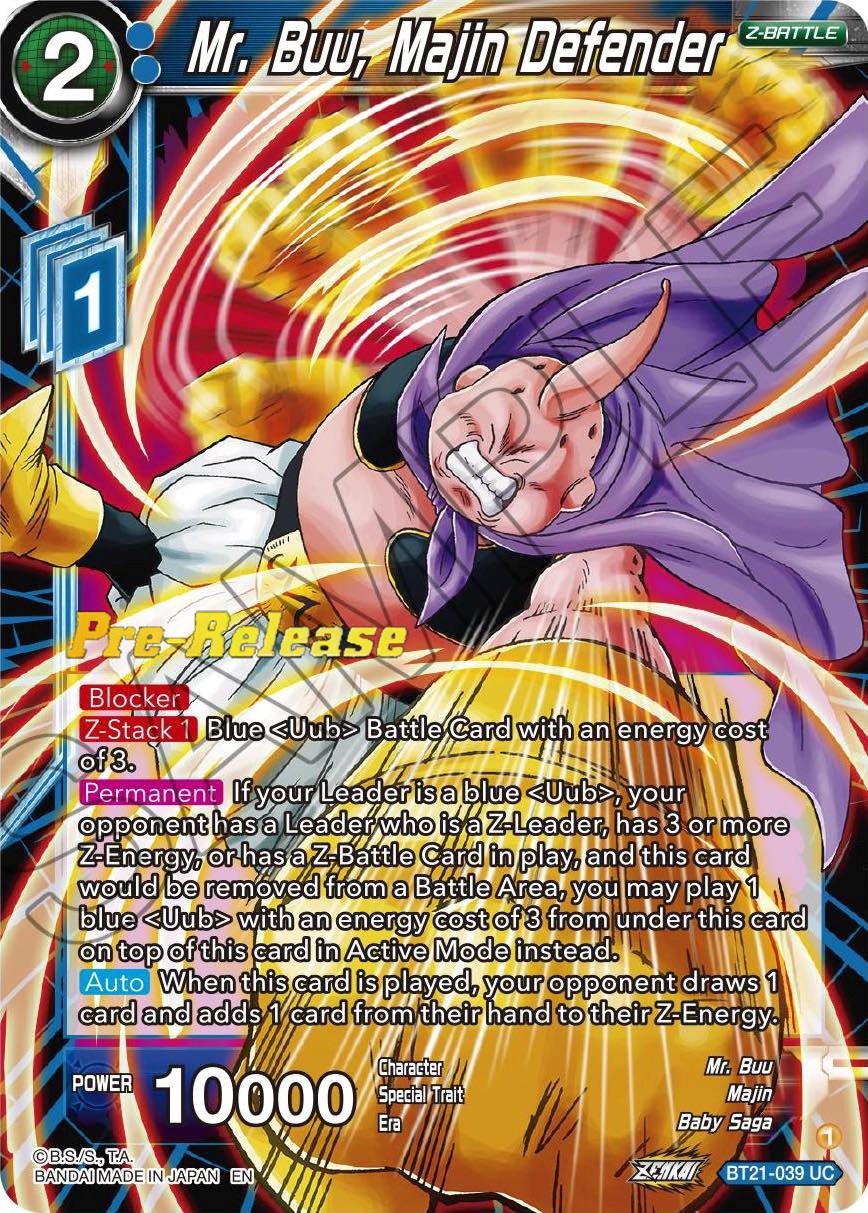 Mr. Buu, Majin Defender (BT21-039) [Wild Resurgence Pre-Release Cards] | Rock City Comics