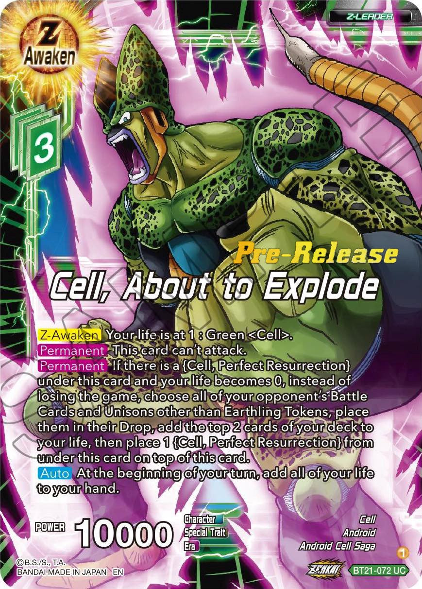 Cell, About to Explode (BT21-072) [Wild Resurgence Pre-Release Cards] | Rock City Comics