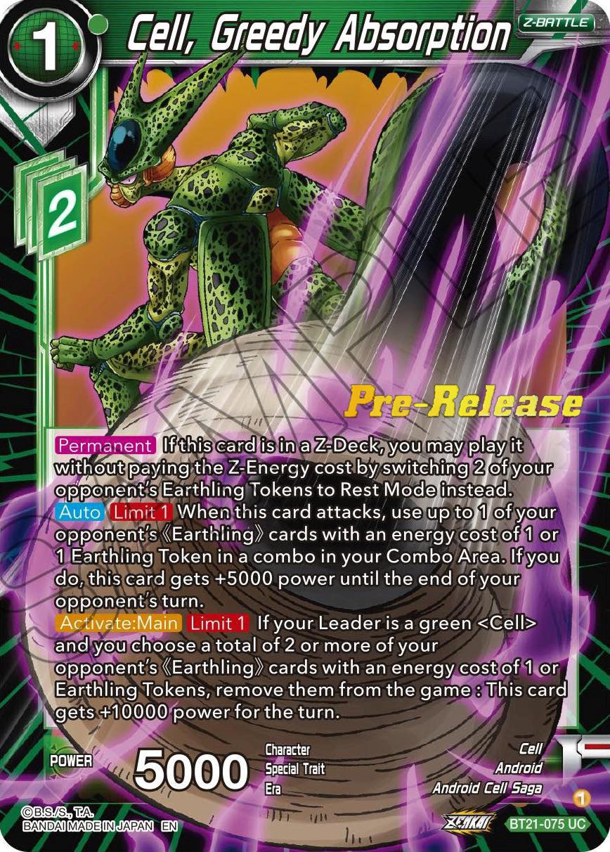 Cell, Greedy Absorption (BT21-075) [Wild Resurgence Pre-Release Cards] | Rock City Comics