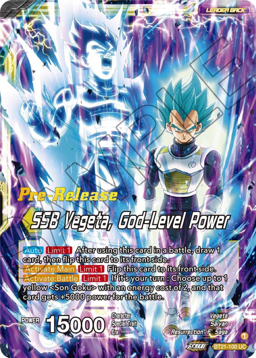 SSB Son Goku // SSB Vegeta, God-Level Power (BT21-100) [Wild Resurgence Pre-Release Cards] | Rock City Comics